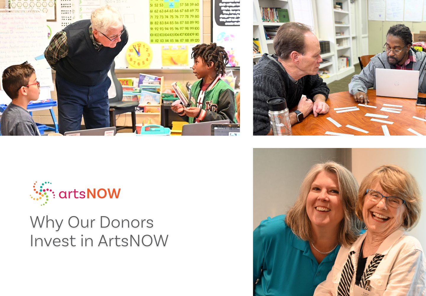 A colorful flyer titled "Where Creativity Meets Career" promotes 175+ career opportunities in arts and academics. Icons represent Dance, Visual Arts, Theatre & Drama, Music, and STEAM as career paths.